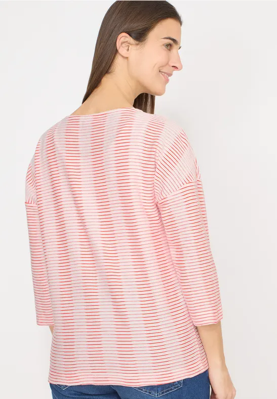 Gestreiftes Freizeitshirt aus Baumwollmischung