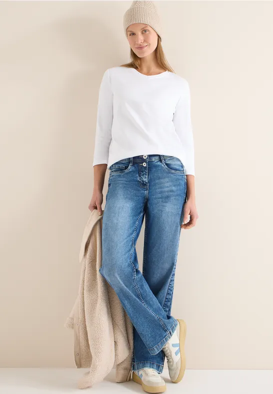 Vielseitiges Basic-T-Shirt mit V-Ausschnitt