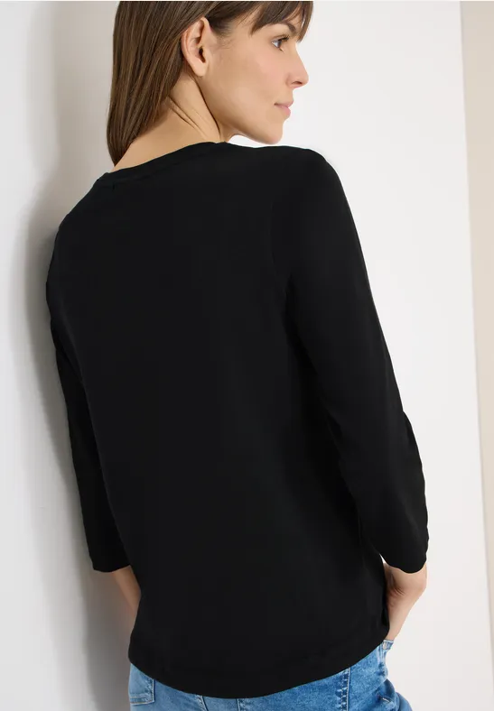 Lässiges Langarmshirt mit Tunnelzug am Saum