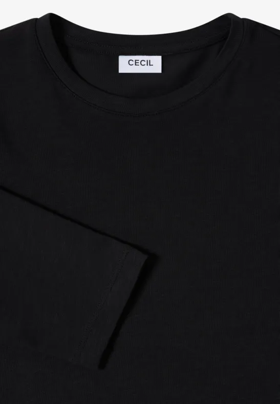 Lässiges Langarmshirt mit Tunnelzug am Saum