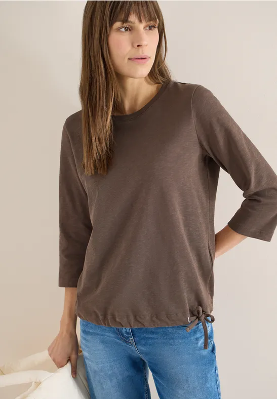 Lässiges Slub-Strickoberteil mit Kordelzug