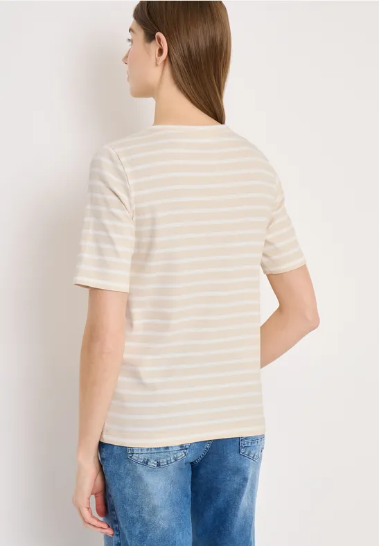 Gestreiftes T-Shirt aus Baumwollmischung