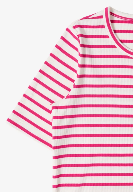 Gestreiftes T-Shirt aus Baumwollmischung