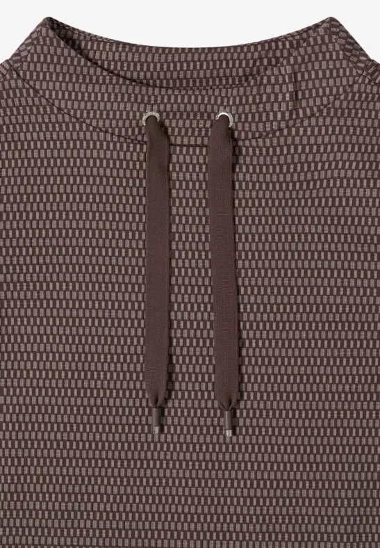 Zweifarbiges strukturiertes Kurzarm-T-Shirt