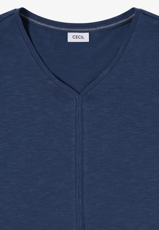 Damen T-Shirt im Tunika-Stil mit V-Ausschnitt