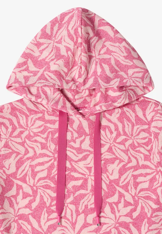 Hoodie mit Blumenmuster und 3/4-Ärmeln