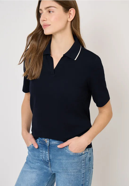 Klassisches Piqué Strick Poloshirt