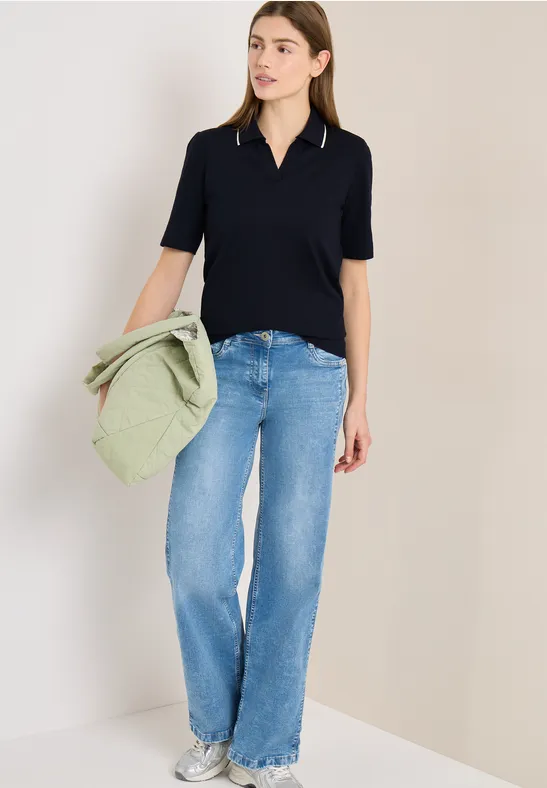 Klassisches Piqué Strick Poloshirt