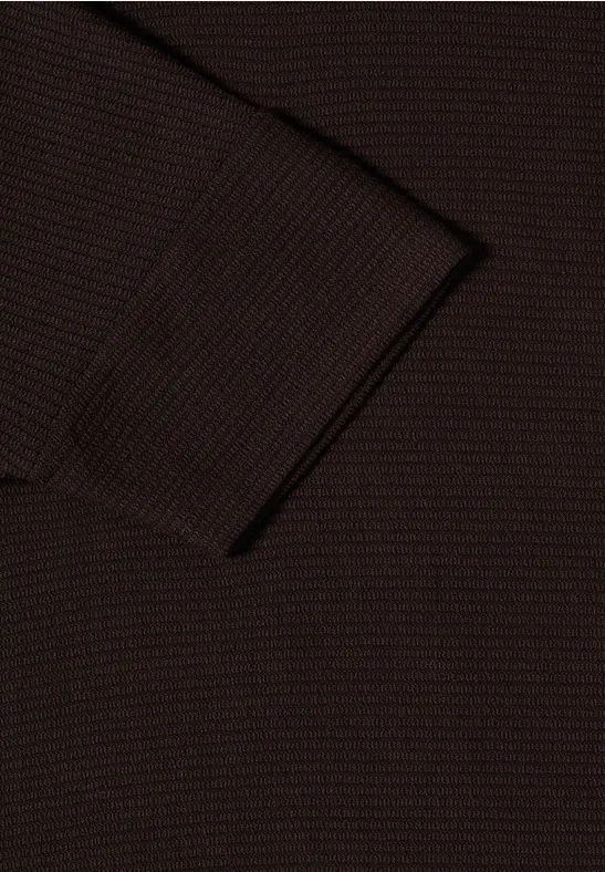Brauner strukturierter Kurzarm-Hoodie