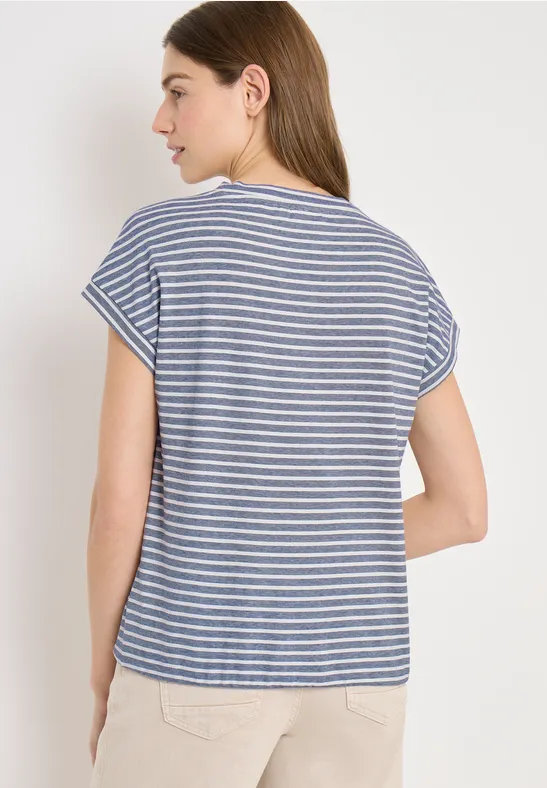 Gestreiftes Kurzarm-T-Shirt aus Baumwolle