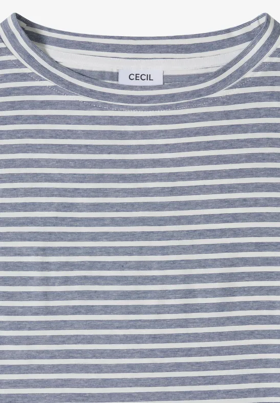 Gestreiftes Kurzarm-T-Shirt aus Baumwolle