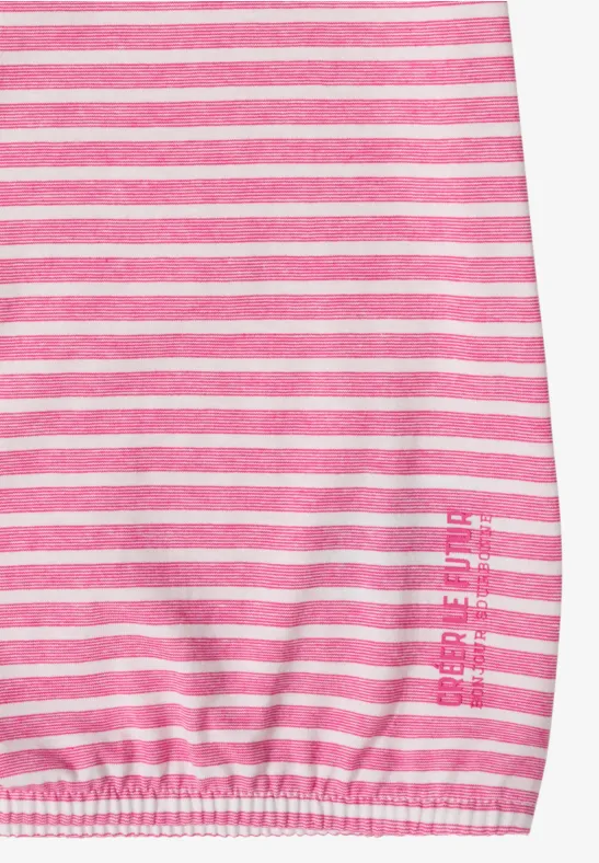 Gestreiftes Baumwoll Kurzarm T-Shirt