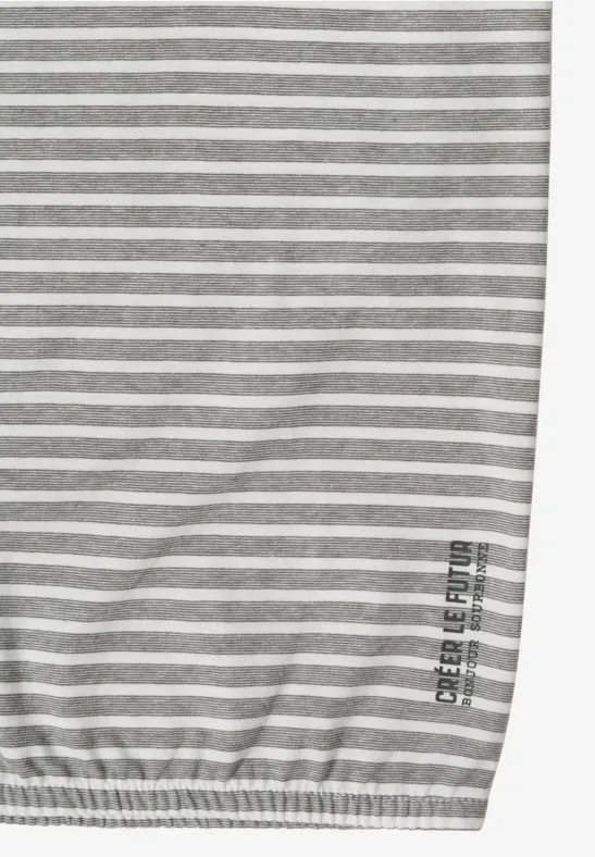 Gestreiftes Kurzarm-T-Shirt mit elastischem Saum