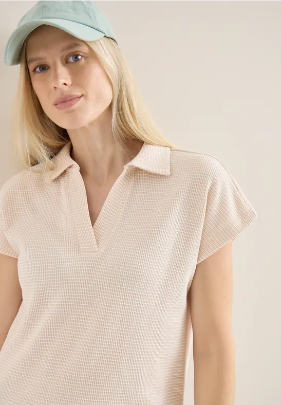 Zweifarbige Poloshirt mit Struktur