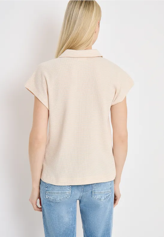 Zweifarbige Poloshirt mit Struktur