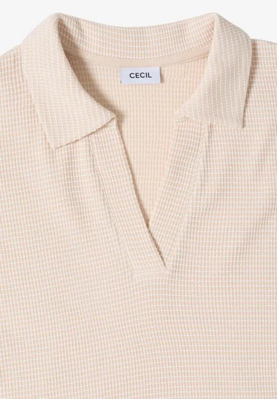 Zweifarbige Poloshirt mit Struktur