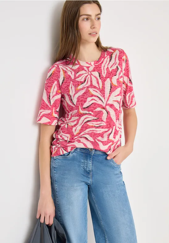 Florales Burnout Strickoberteil