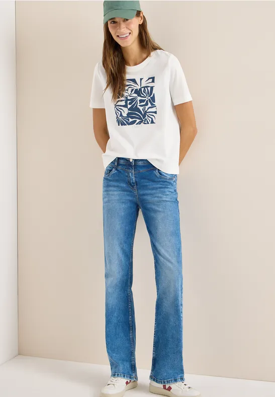 Damen T-Shirt mit Rundhalsausschnitt und Grafik