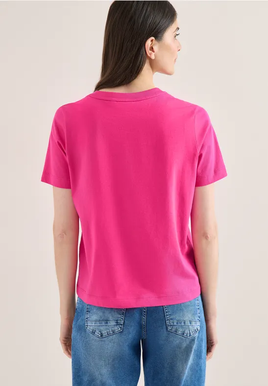 Baumwoll-T-Shirt mit floralem Grafikdruck