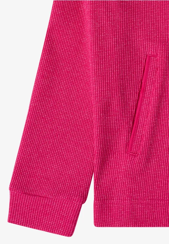 Gestreifte Kapuzenjacke mit Reißverschluss und Kordelzug