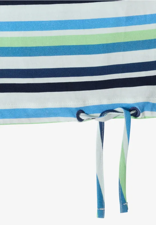 Gestreiftes T-Shirt mit seitlichem Bindedetail