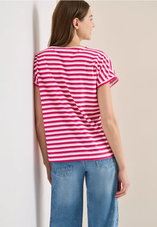 Gestreiftes T-Shirt aus Baumwollmischung