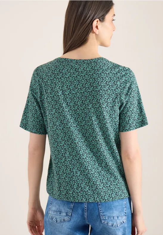 Shirt im Tunika-Stil mit Blätterprint