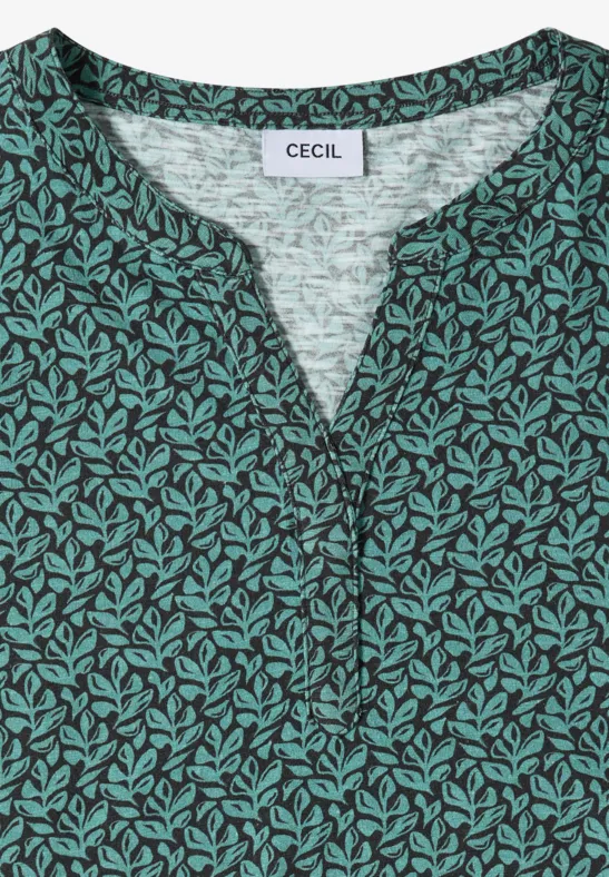 Shirt im Tunika-Stil mit Blätterprint