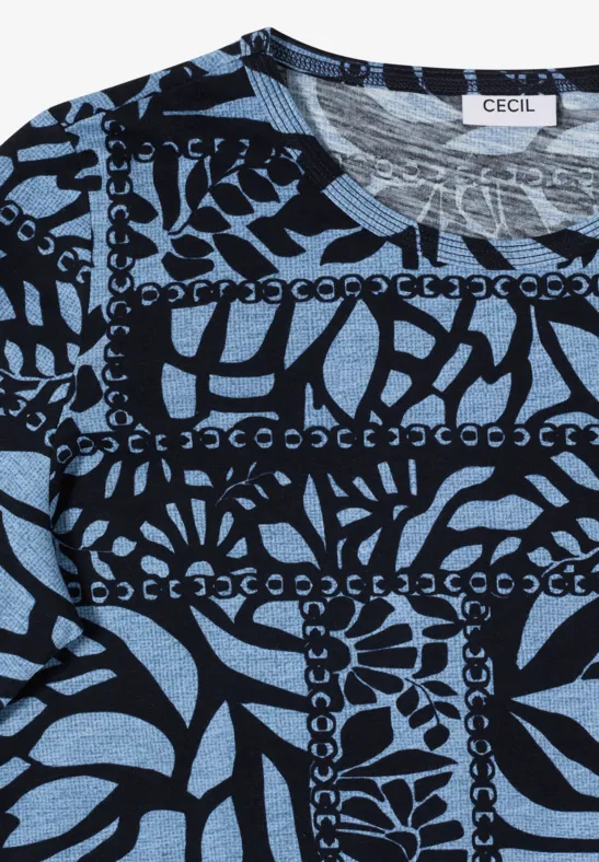 Baumwoll T-Shirt mit Patchwork-Print