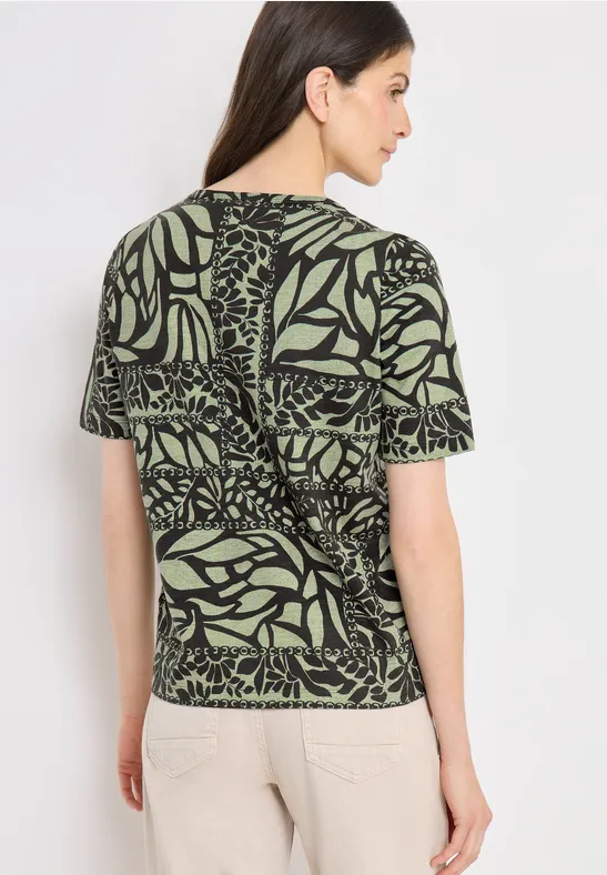 Kurzarm T-Shirt mit Patchworkmuster