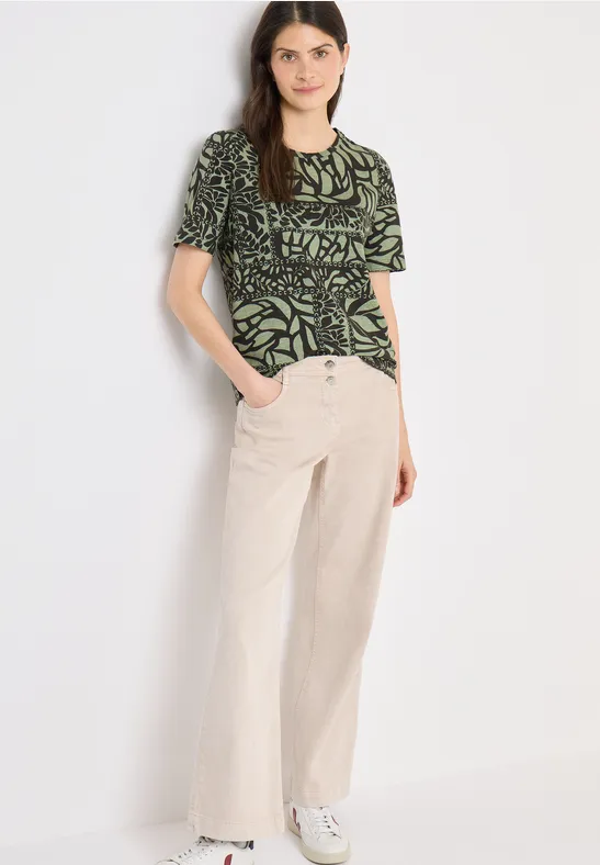 Kurzarm T-Shirt mit Patchworkmuster