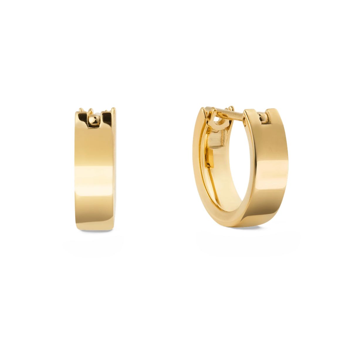 Minimalistische Goldene Creolen Ohrringe Poliert