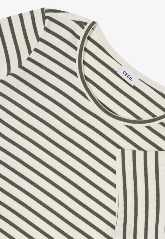 Gestreiftes T-Shirt mit Rundhalsausschnitt