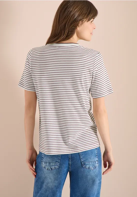 Gestreiftes Kurzarm Freizeit T-Shirt
