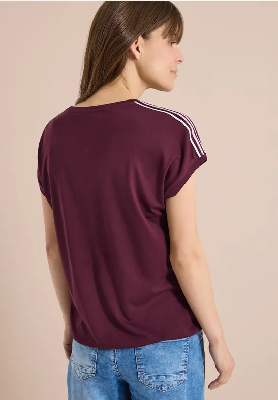 Lässiges Kurzarm-T-Shirt mit Streifen