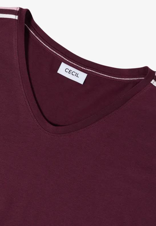 Lässiges Kurzarm-T-Shirt mit Streifen
