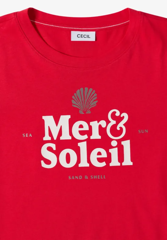 Lässiges T-Shirt mit Schriftzug