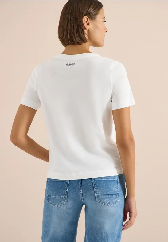 Weißes lässiges T-Shirt mit Grafikprint