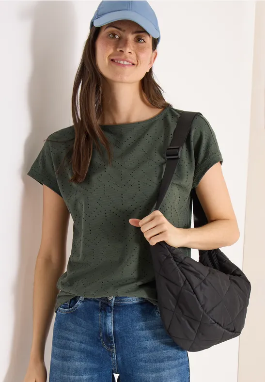Lässiges Strick Shirt mit U-Boot-Ausschnitt