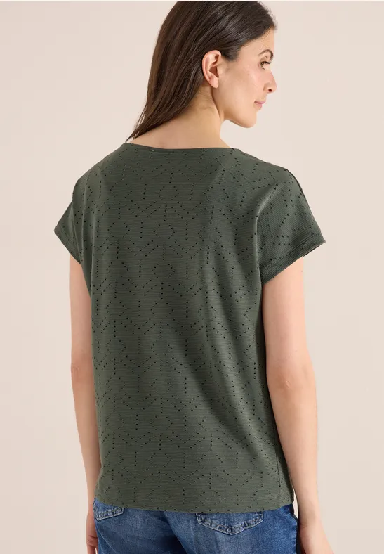 Lässiges Strick Shirt mit U-Boot-Ausschnitt