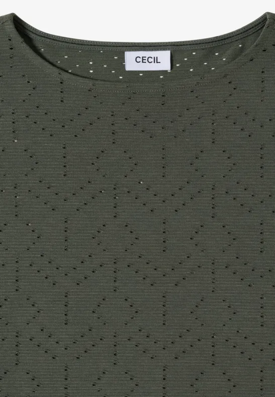Lässiges Strick Shirt mit U-Boot-Ausschnitt