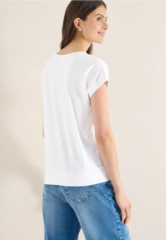 Lässiges V-Ausschnitt Kurzarm T-Shirt