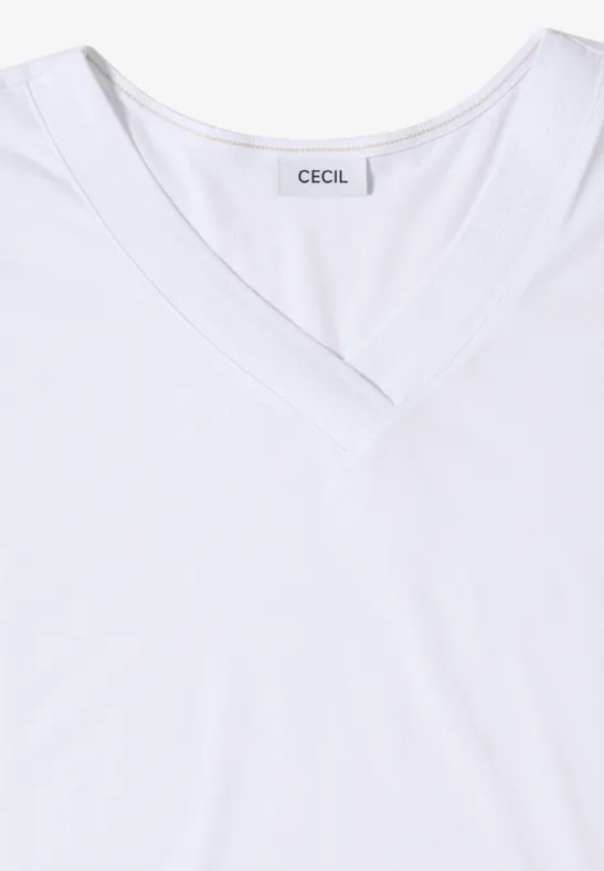 Lässiges V-Ausschnitt Kurzarm T-Shirt