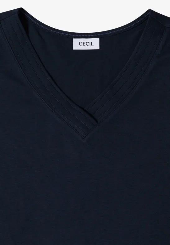 Damen T-Shirt mit V-Ausschnitt, lockere Passform