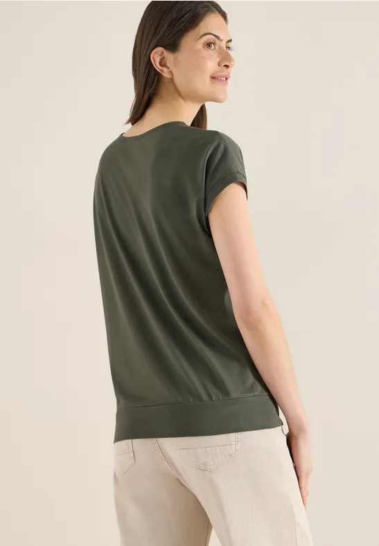 Lässiges V-Ausschnitt Kurzarm T-Shirt