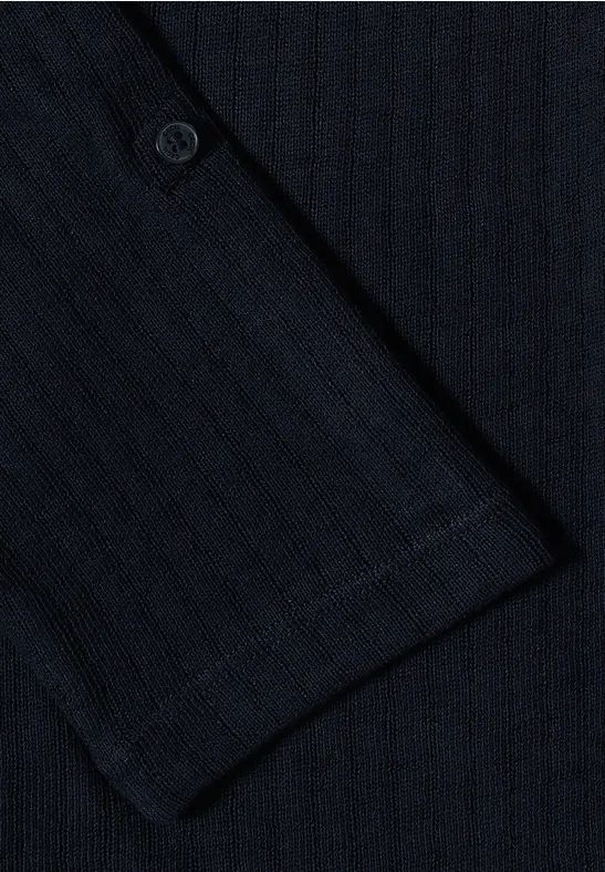 Marineblaue, offene 3/4-Arm Strickjacke