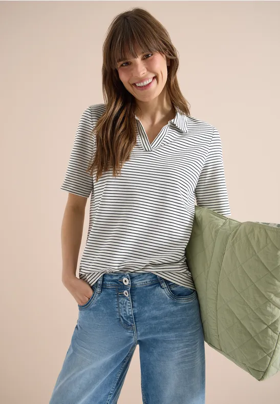 Gestreiftes Kurzarm-Poloshirt