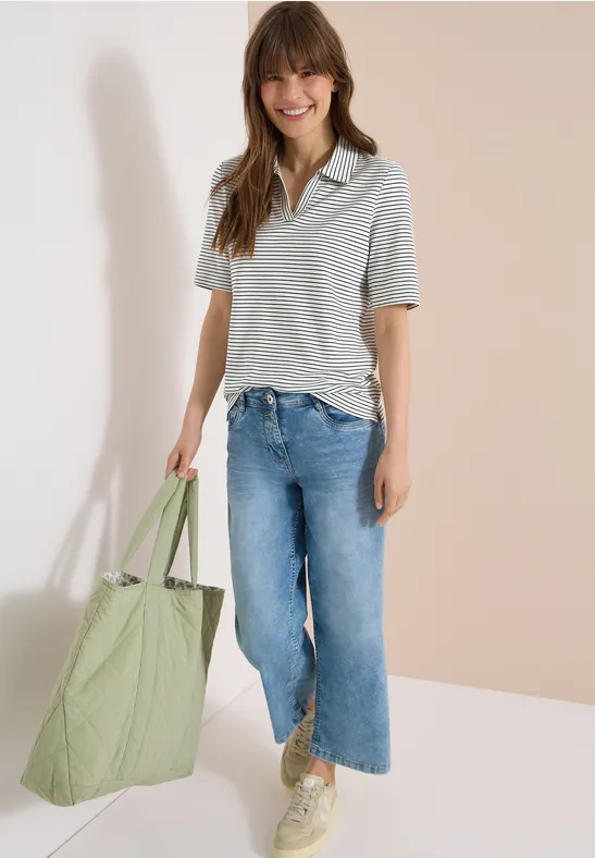 Gestreiftes Kurzarm-Poloshirt