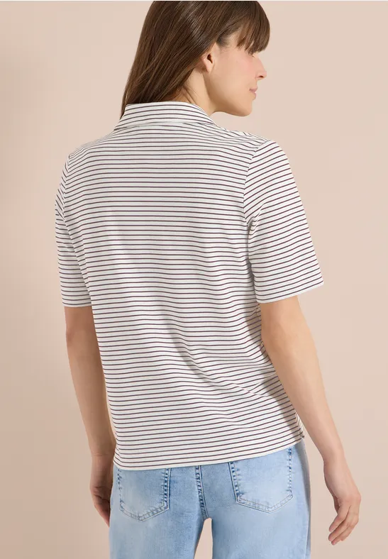Gestreiftes Kurzarm-Piqué-Poloshirt