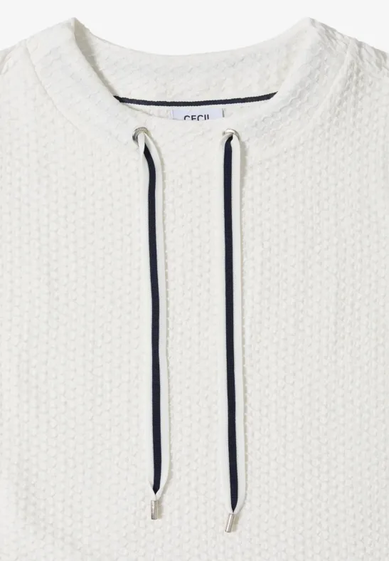 Kurzarm-T-Shirt mit Struktur und Kordelzug